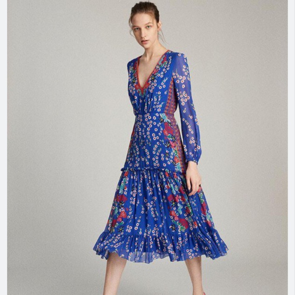 Saloni Devon Dress in Cobalt 2